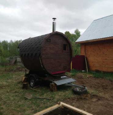 Монтаж бани-бочки №413 от 23.04.2021 в Лесозаводске