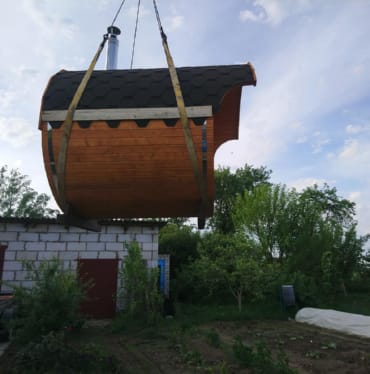 Купить баню бочку № 497 в Лесозаводске по цене от 378957 руб. цена в Лесозаводске от 378 957 руб.